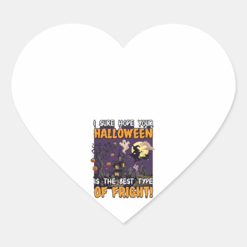 Halloween Fright Haunted House Witch Ghost_1 Heart Sticker