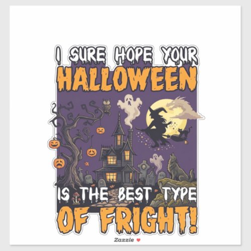 Halloween Fright Haunted House Witch Ghost_1 Sticker