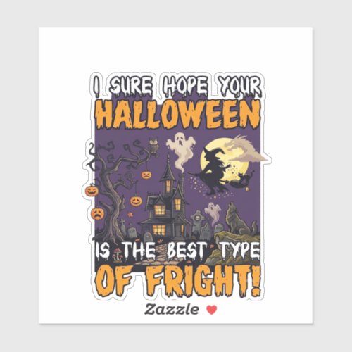 Halloween Fright Haunted House Witch Ghost_1 Sticker