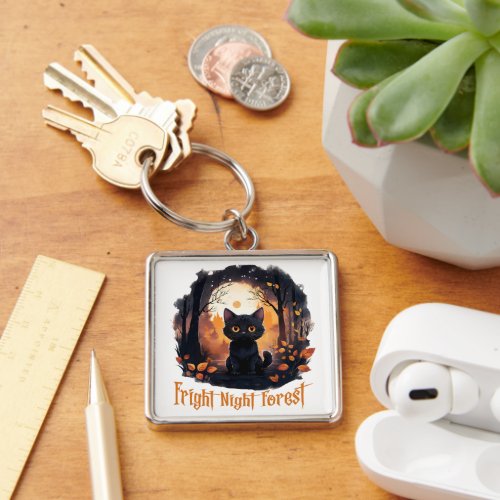 Halloween Fright Night Forest  Keychain