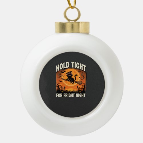 Halloween Fright Night Ghost Ride Ceramic Ball Christmas Ornament