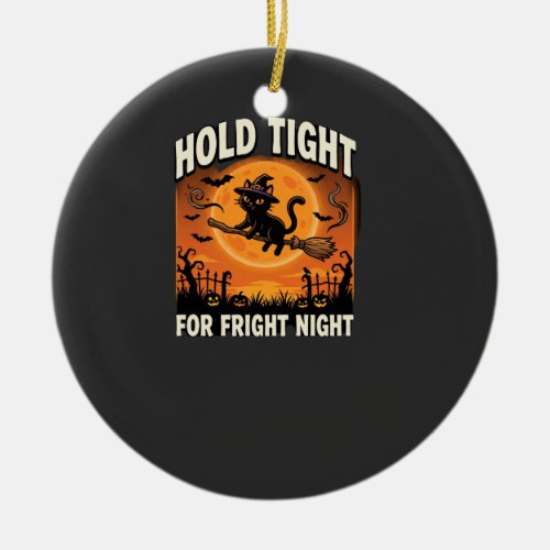 Halloween Fright Night Ghost Ride Ceramic Ornament