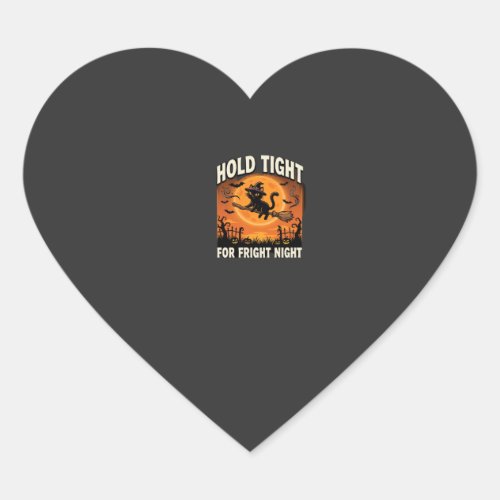 Halloween Fright Night Ghost Ride Heart Sticker