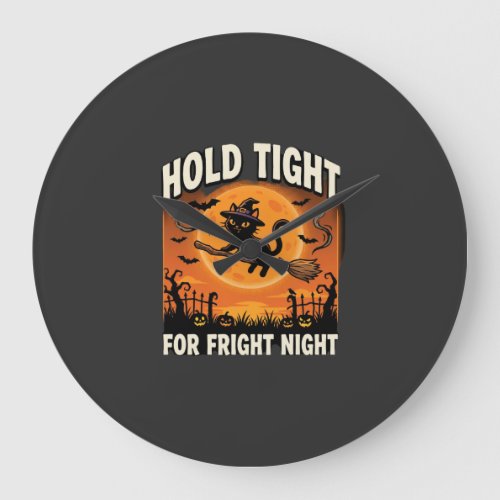 Halloween Fright Night Ghost Ride Large Clock