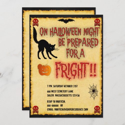 Halloween Fright Night Invitation