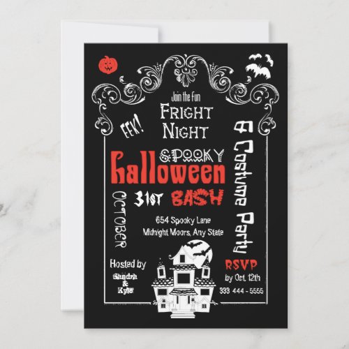 Halloween Fright Night Party Invitation- Groupon