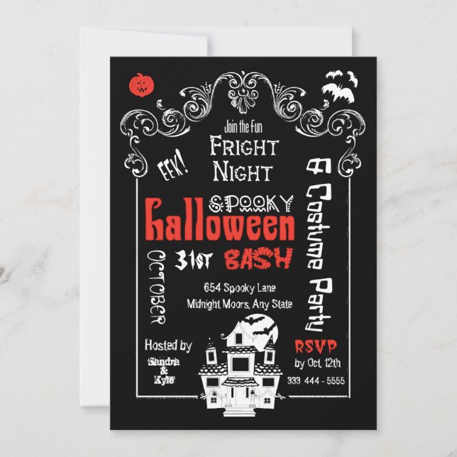 Halloween Fright Night Party Invitation (Front)