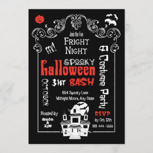 Halloween Fright Night Party Invitation