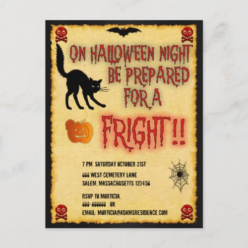 Halloween Fright Night Postcard