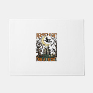 Halloween Fright Witch Vintage Haunted Night Tee_1 Doormat