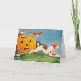 Halloween Frightened Dog Card