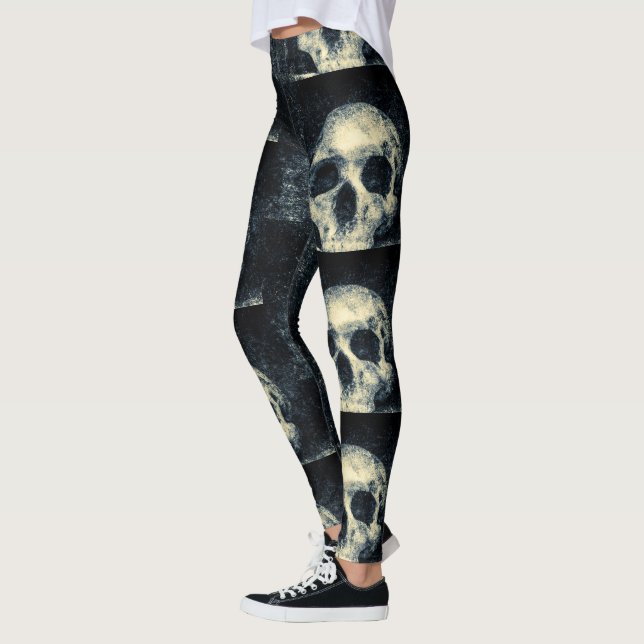 Halloween Frightful Skull Leggings (Left)