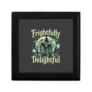 Halloween Frightfully Delightful Haunted House Vec Gift Box