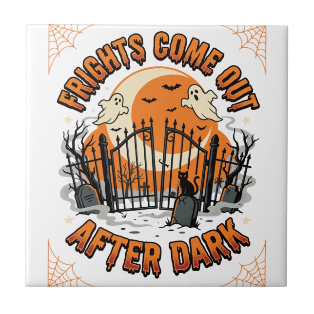 Halloween Frights After Dark Ceramic Tile (Front)