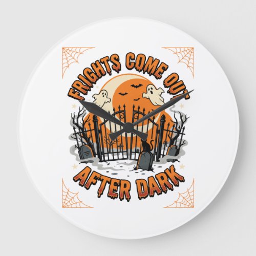Halloween Frights After Dark Large Clock