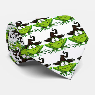 Halloween Frogs with Witches Hat Neck Tie