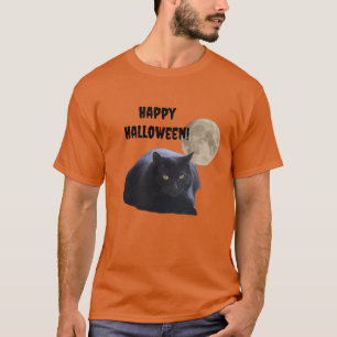 Halloween Full Moon Black Cat T-Shirt