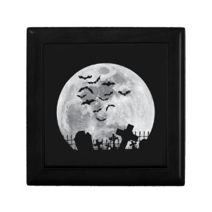 Halloween Full Moon Cemetery Graveyard Spooky Bats Gift Box