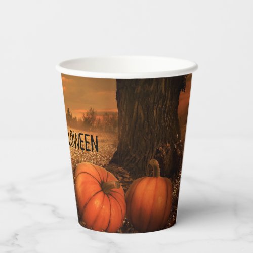 Halloween Full Moon Haunted House Horror Night Pap Paper Cups