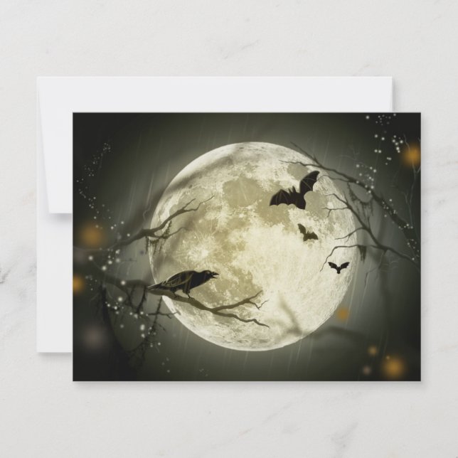 Halloween Full Moon Invitation (Front)
