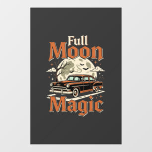 Halloween Full Moon Magic Vintage Car Window Cling