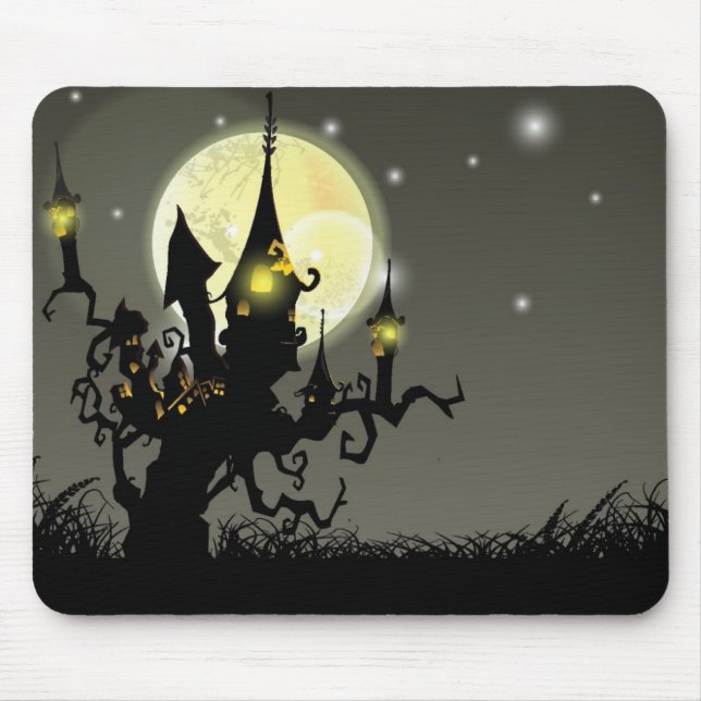 Halloween full moon night background mouse pad (Front)