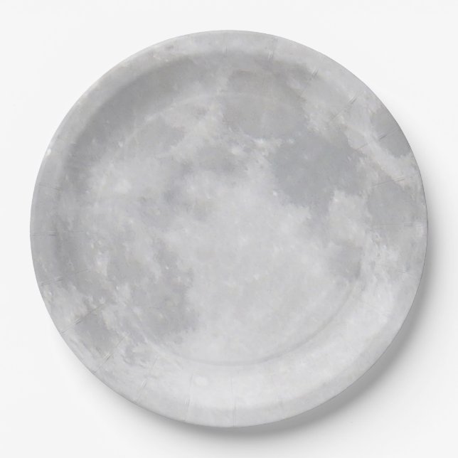 Halloween Full Moon Paper Plates (Front)