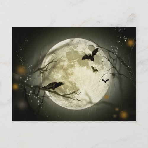 Halloween Full Moon Postcard