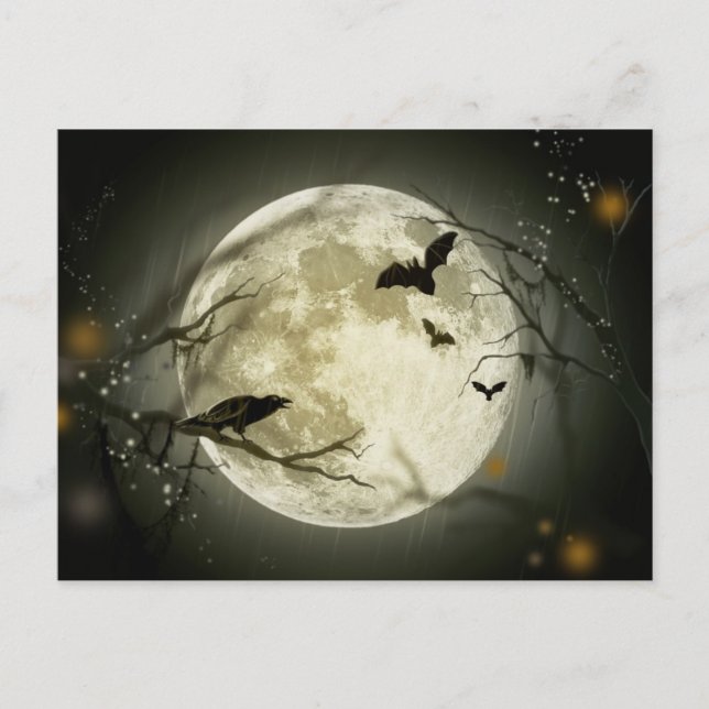 Halloween Full Moon Postcard (Front)