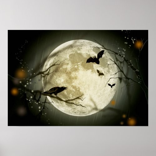 Halloween Full Moon Poster