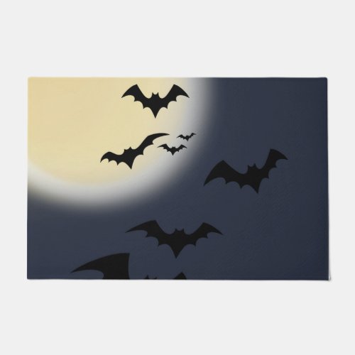 Halloween Full Moon With Bats Doormat