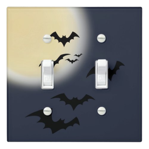 Halloween Full Moon With Bats Light Switch Cover