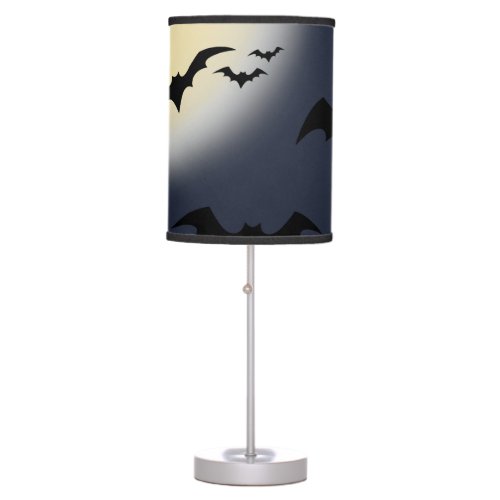 Halloween Full Moon With Bats Table Lamp