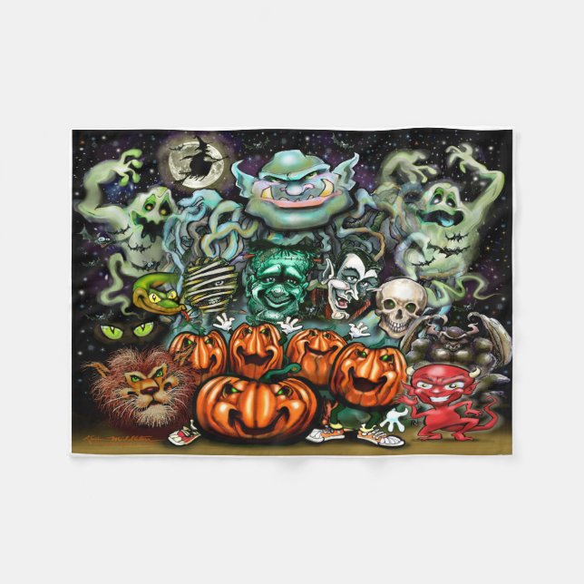 Halloween Fun Art Fleece Blanket (Front (Horizontal))