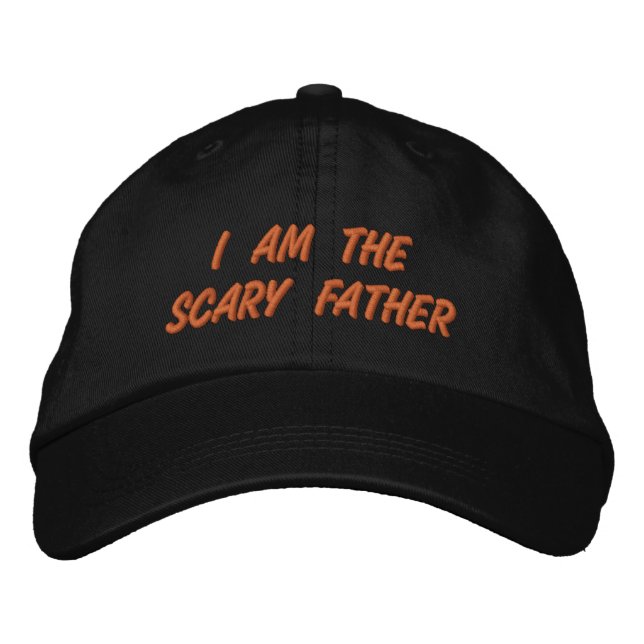 Halloween Fun Cute Scary Spooky Creepy Embroidered Baseball Cap (Front)