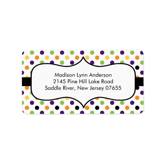 Halloween Fun Dots  Return Address Labels. Label (Front)