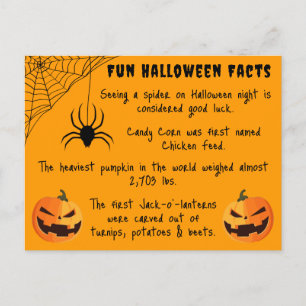Halloween Fun Facts Postcard