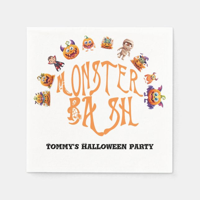 Halloween Fun Monster Bash Napkins (Front)