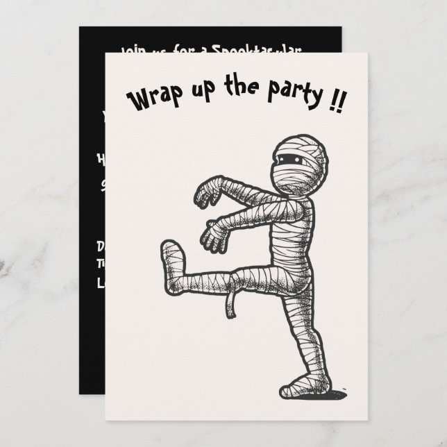 Halloween fun mummy ☜ Custom invitation card (Front/Back)
