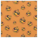 Halloween Fun Pumpkin Faces Pattern Fabric
