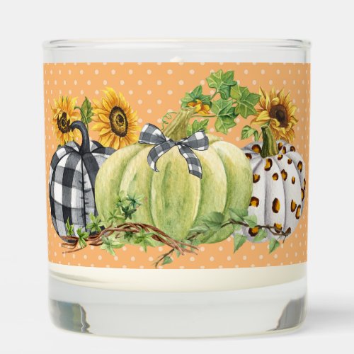 Halloween Fun Pumpkins Leopard Plaid Scented Candle