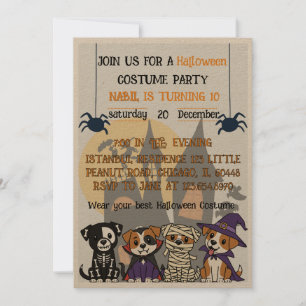 Halloween Fun Spooky Costume Party Design for Kids Invitation