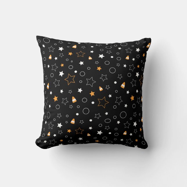 halloween fun stars pattern throw pillow (Front)