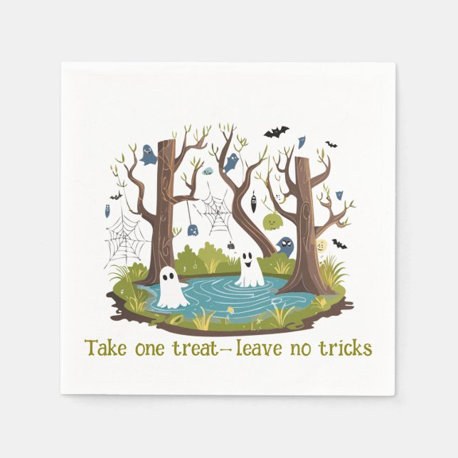 Halloween Fun Swamp Full Of Ghosts Napkins (Front)