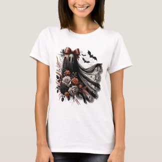 Halloween Fun T-Shirt - Lace Ghost - Blk3 - Fall