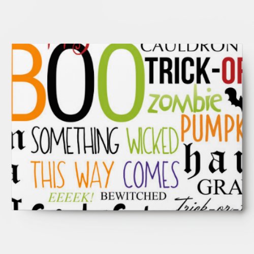 Halloween Fun Typography Party Invitation Envelope