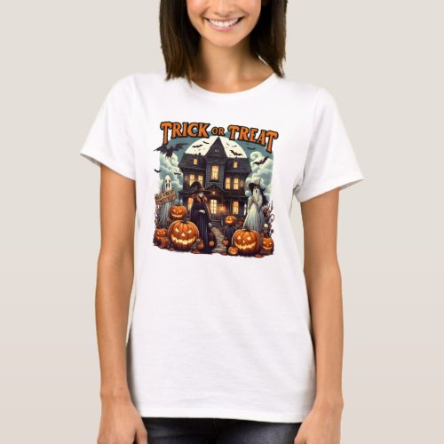 Halloween fun with pumpkins and ghosts T_Shirt