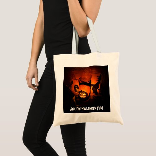 Halloween Fun with Pumpkins Ghost  Witches ZSSG Tote Bag