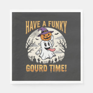 Halloween Funky Gourd Time Ghost Pumpkin Napkins