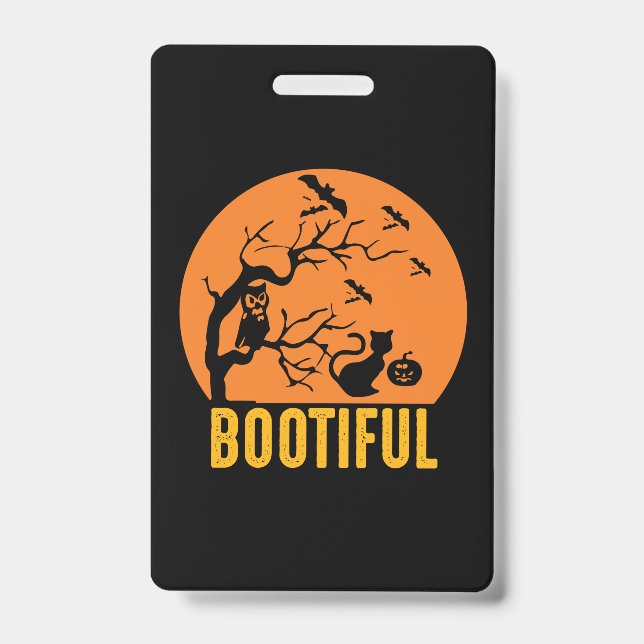 Halloween Funny Bootiful Birthday Badge (Front)